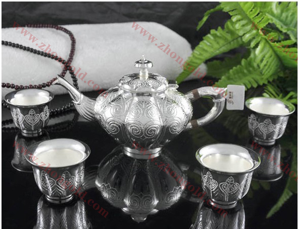 家用金银制品 纯金银茶具套装